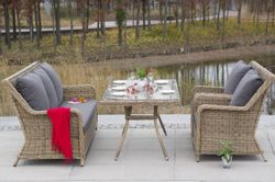 "Гляссе" обеденная группа из искусственного ротанга, цвет соломенный