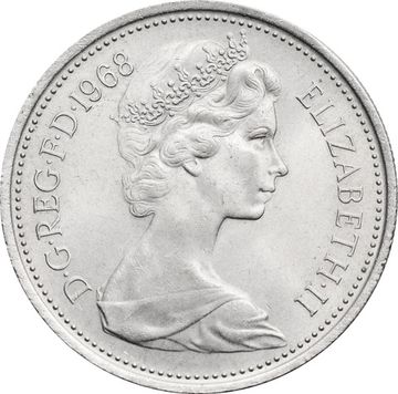 5 новых пенсов 1968 Великобритания