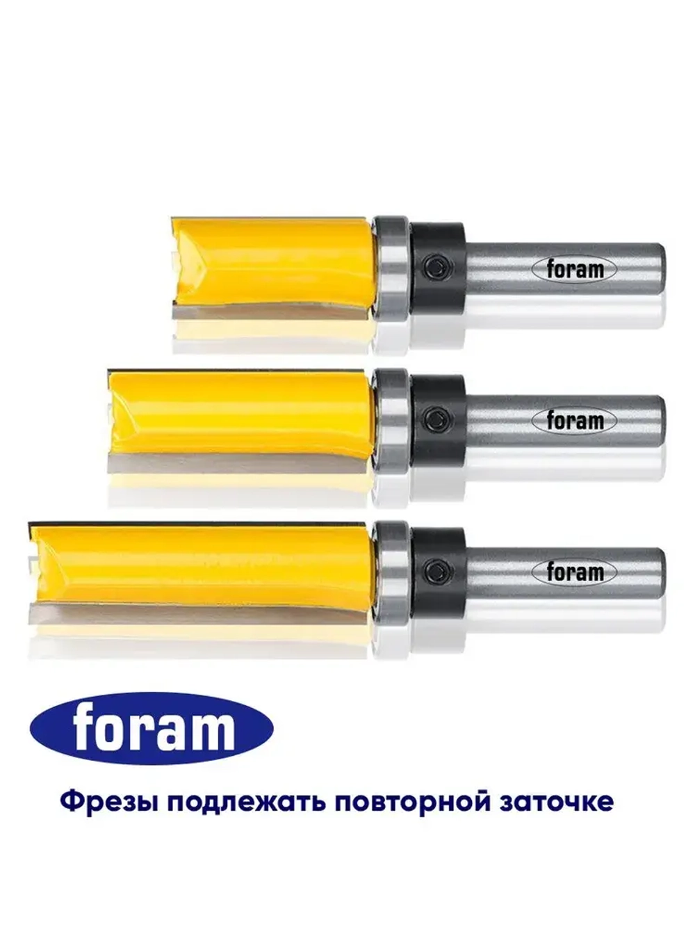 Фреза кромочная прямая (обгонная) с верхним подшипником 16х40