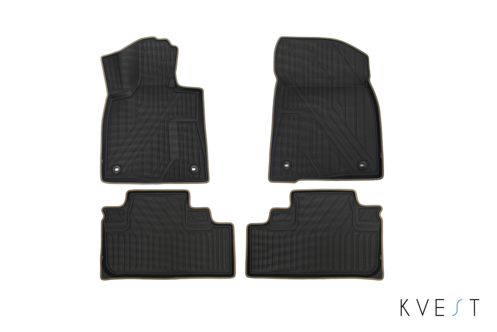 Коврики KVEST 3D в салон LEXUS RX (IV, IVr), 2015-2019, 2019-, 4 шт. (полиуретан, серый, бежевый) в коробе KVESTLEX00001KG2