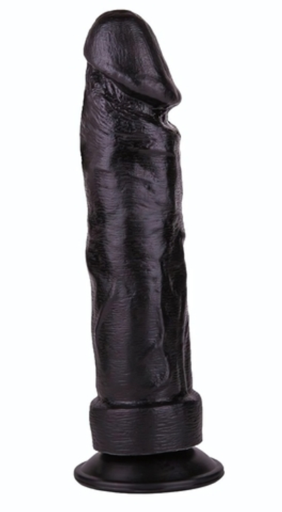 Крупный чёрный фаллоимитатор без мошонки - 20,5 см. (Цвет: черный)