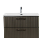 Подвесная тумба с раковиной Belbagno DUE, 80 см Оружейная сталь DUE-800-2C-SO-GM-P + BB-8076-3-80