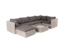 "Лунго" трансформирующаяся лаунж-зона из искусственного ротанга, цвет бежевый