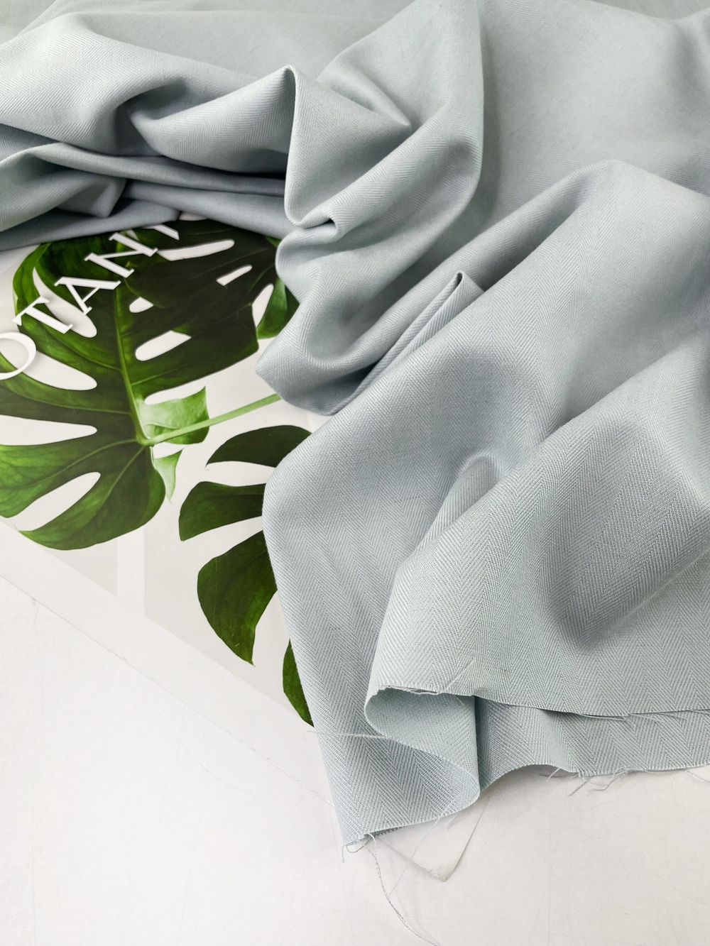 ГОЛУБОЙ - Костюмная ткань ЕЛОЧКА (1341 Ксения)