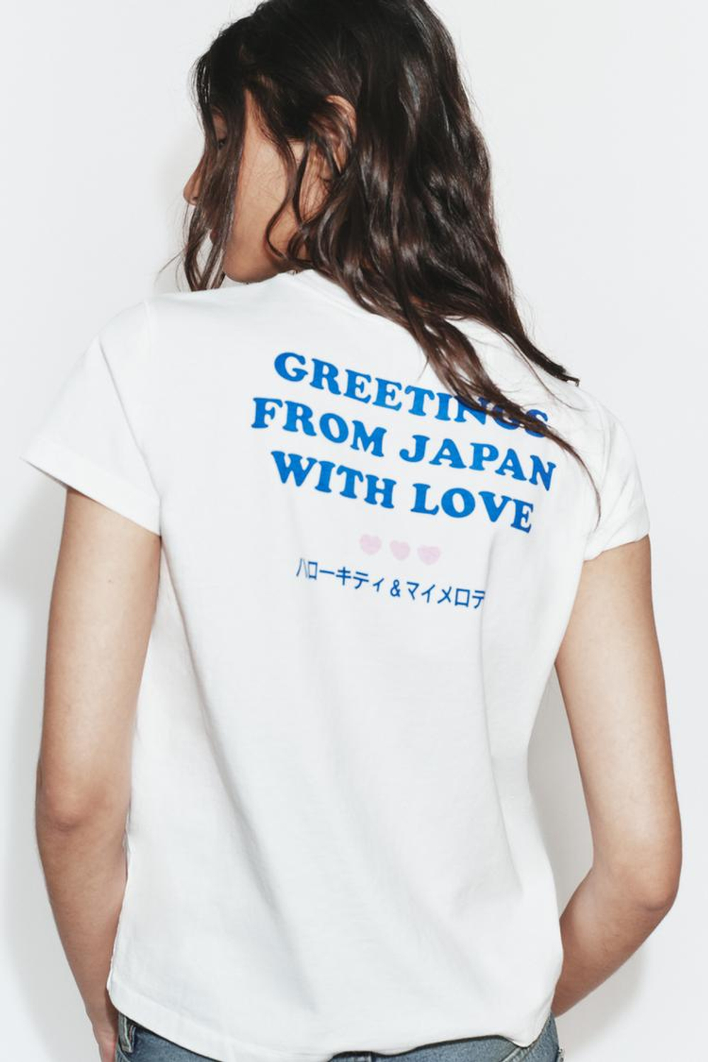 ZARA ФУТБОЛКА HELLO KITTY AND MY MELODY © SANRIO, ЭКРЮ