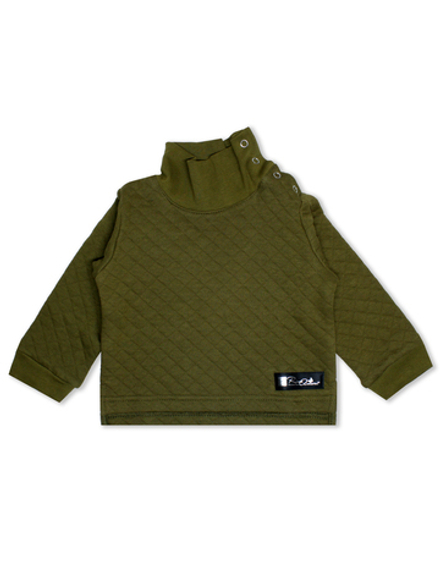 Фуфайка с воротом на кнопках Хаки RinaAmari