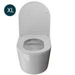 Унитаз подвесной безободковый WAVE LARA сид. дюропласт, м/л, быстр, БЕЛЫЙ глянец (XL)