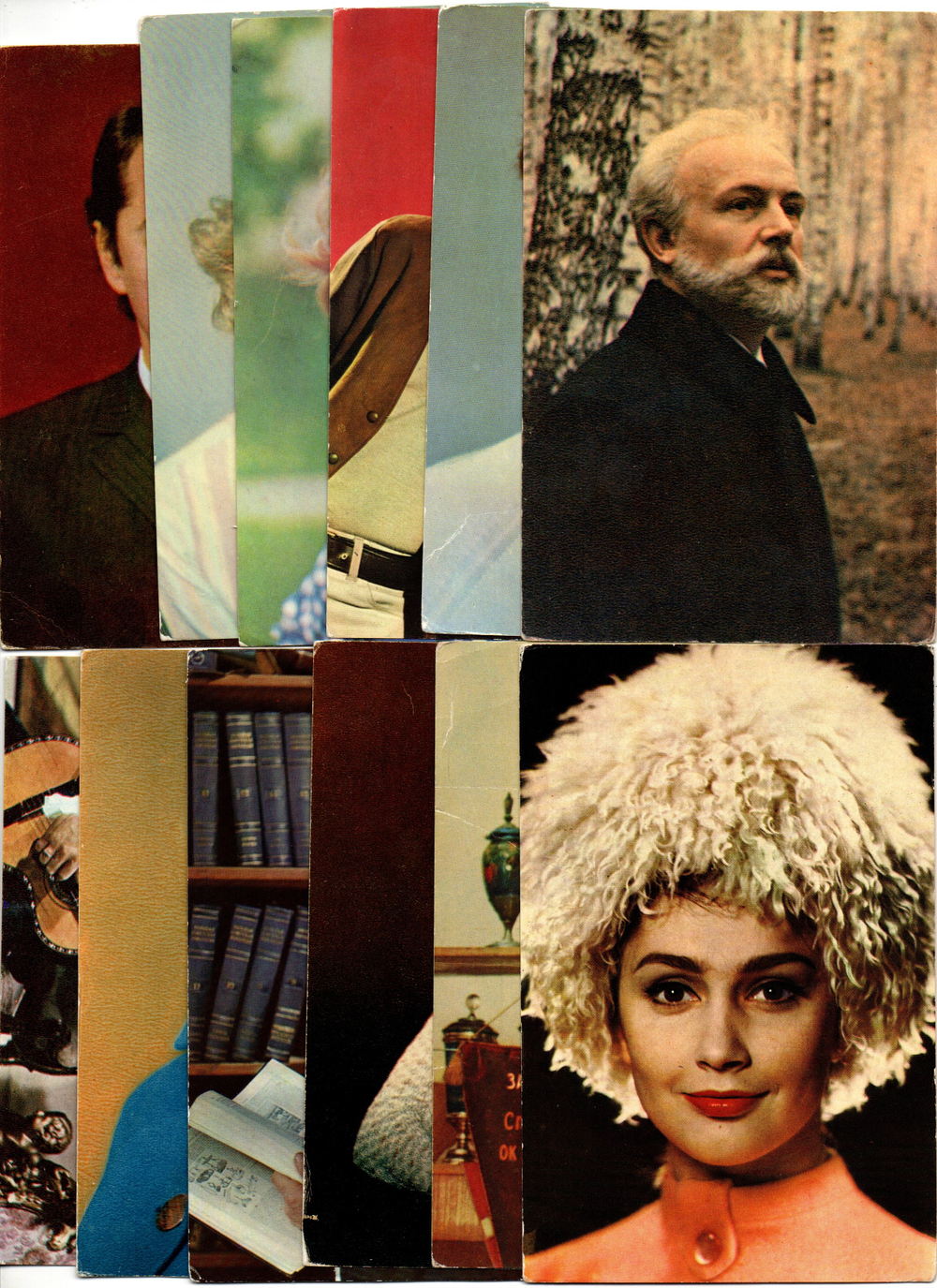 №112 Открытки Артисты и актёры СССР 1970–1980-е г. 25 штук. Цветные, чистые, без повторов