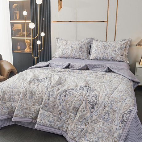 Комплект постельного белья Сатин с Одеялом 100% хлопок на резинке OBR120