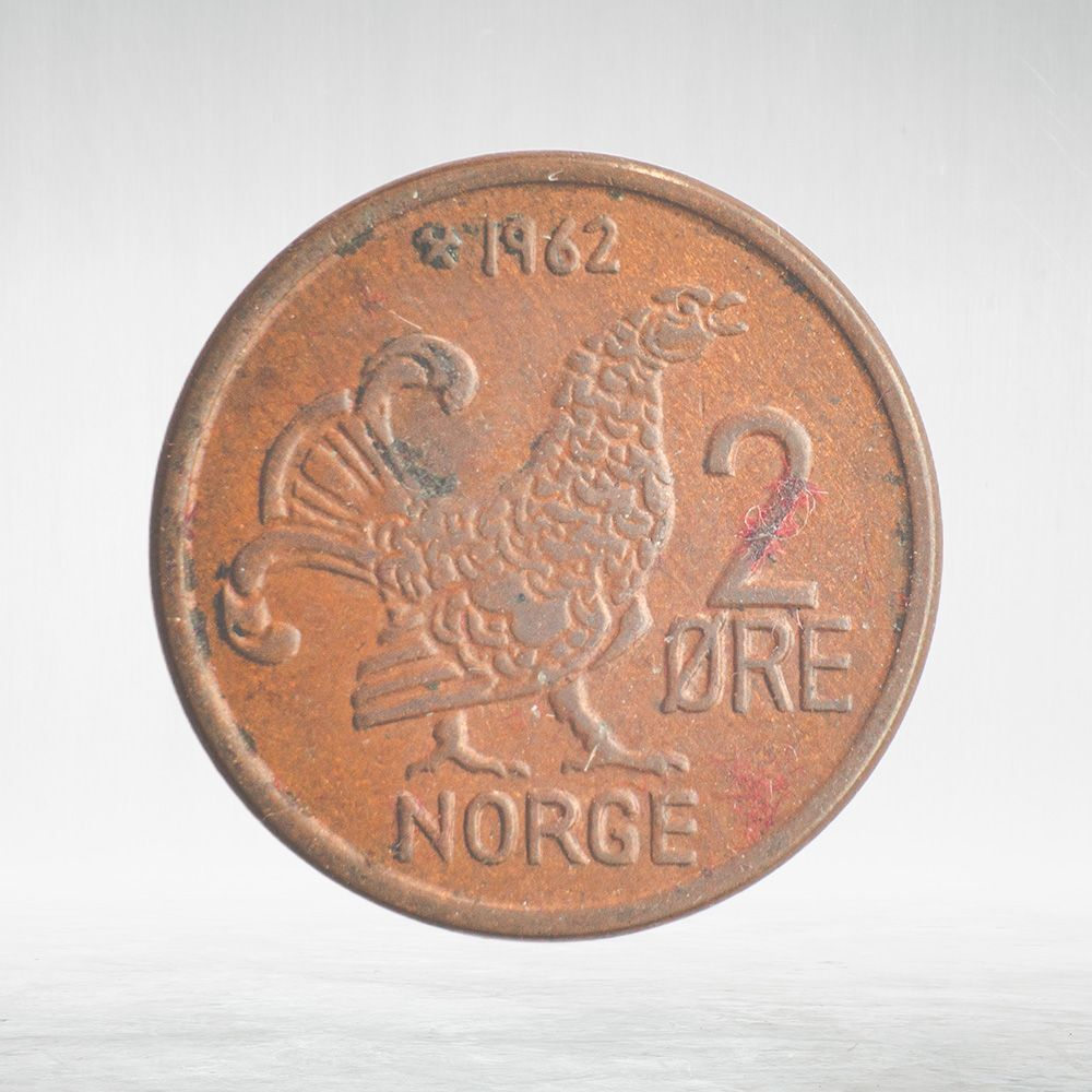 Norway, 2 Øre - Olav V, 1962, VF