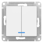 ATLASDESIGN 2-клавишный ВЫКЛЮЧАТЕЛЬ с подсветкой, сх.5а, 10АХ, механизм, ЛОТОС