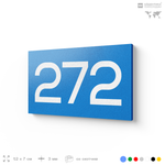 Номер на дверь 272, табличка на дверь для офиса, квартиры, кабинета, аудитории, склада, голубая 120х70 мм, Айдентика Технолоджи