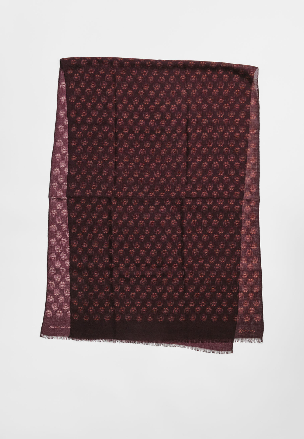 Шерстяной палантин Qarlygash & Qyzgaldaq BURGUNDY 68х180