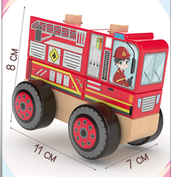 Детская деревянная игрушка Пожарная машина, серия "Службы спасения" Jadore