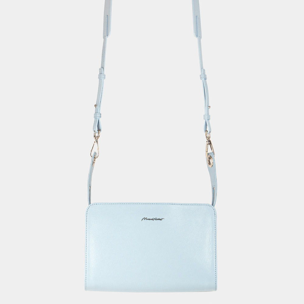 Сумка Emilie из кожи козы, голубого цвета