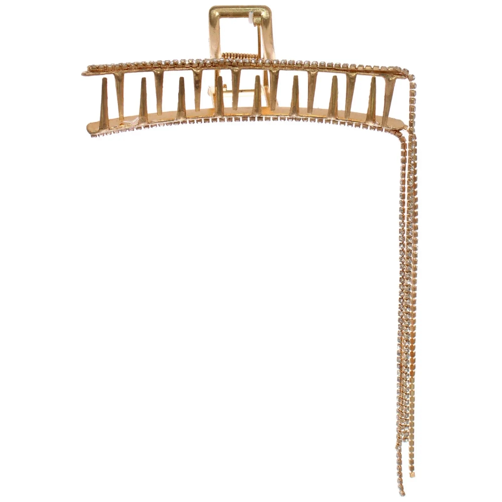 Заколка - краб для волос на блистере «ДЕ Палма», классика, цвет золото и серебро, 12*4см (пакет с подвесом)