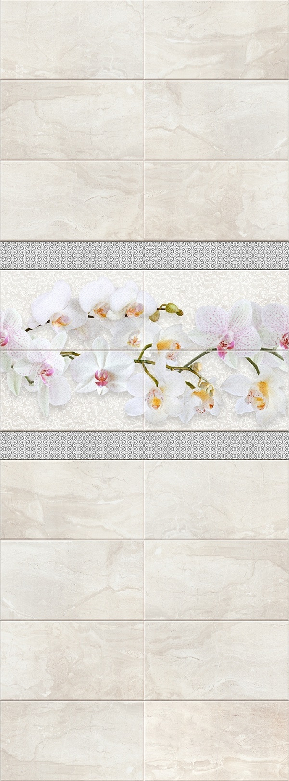 Панель ПВХ 3D с глиттером Орхио  2700х250 мм