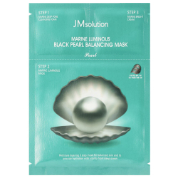 JM Solution Marine Luminous Black Pearl Balancing Mask Трёхшаговый набор для сияния кожи с чёрным жемчугом, 30 г, 30 мл