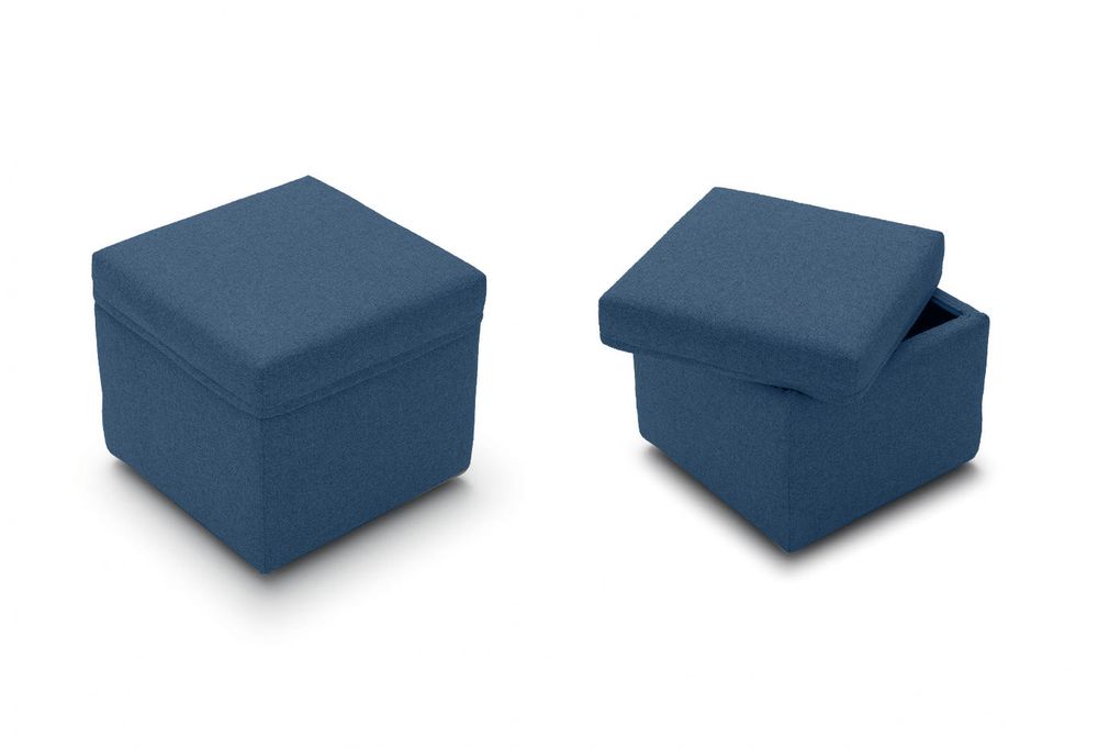 Пуф с контейнером RIMINI, 52x46x52, синяя основа, FE-VEN 005906