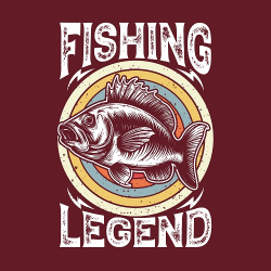 принт рыбака Fishing Legend бордовый