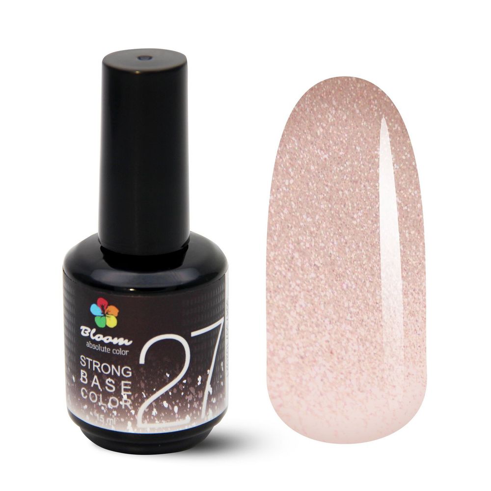 Bloom Strong base Color 27 - База жесткая бежевая с шиммером, 15 мл