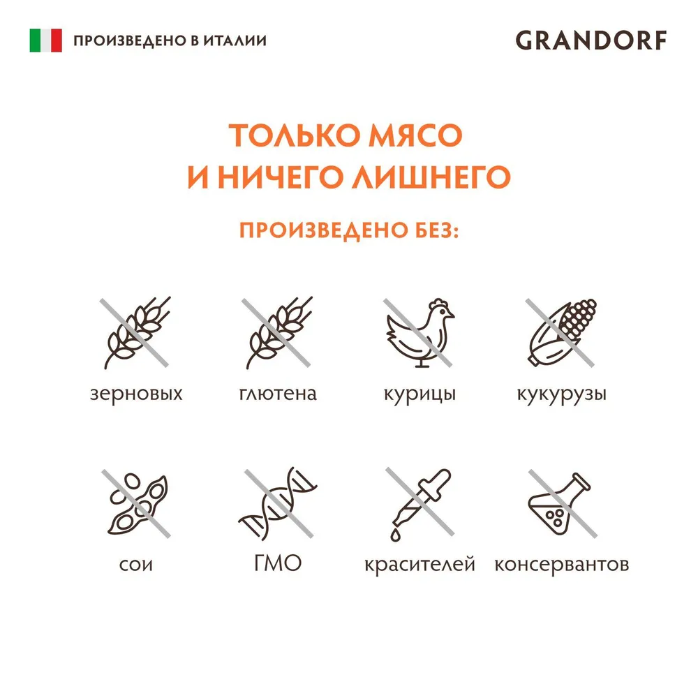 Консервы GRANDORF Dog Duck для собак, паштет из утки