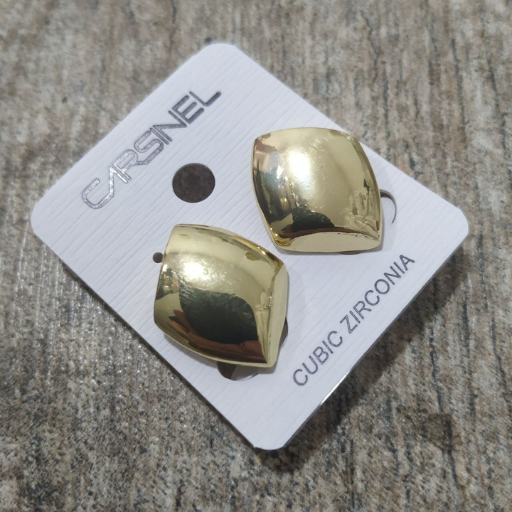 Клипсы Пластина ромб скошенный металл золотистый