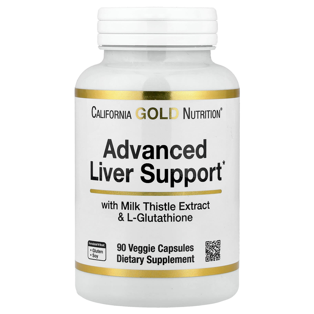 California Gold Nutrition, улучшенная добавка для поддержки печени, с экстрактом расторопши, L-глутатионом, альфа-липоевой кислотой и экстрактом виноградных косточек, 90 вегетарианских капсул