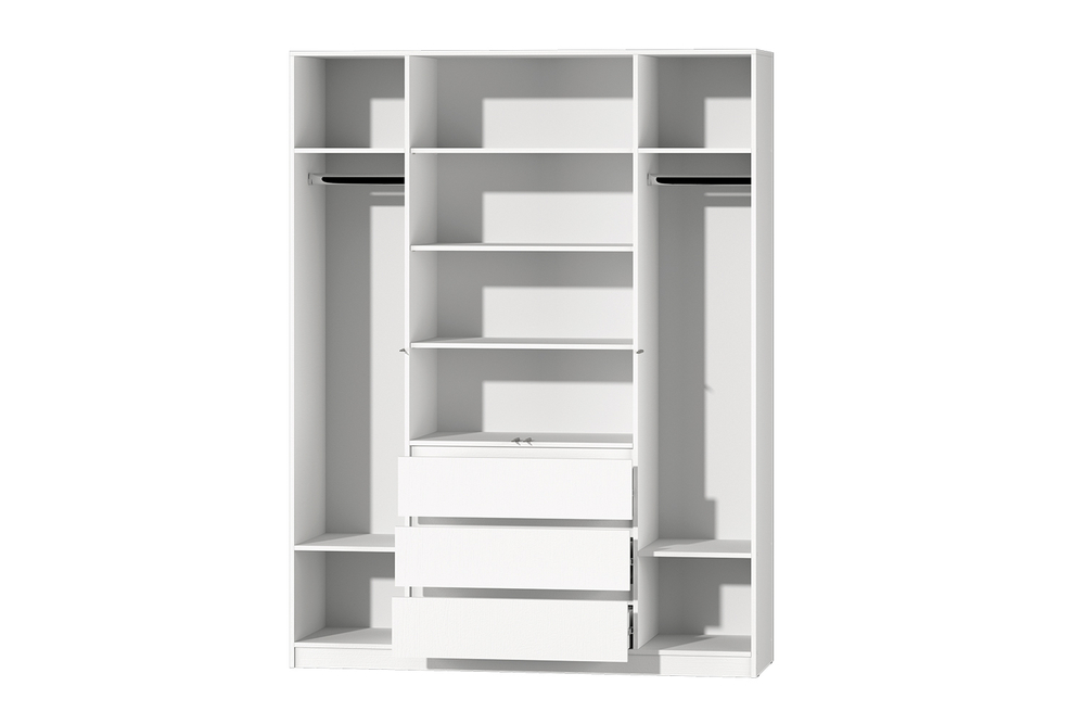 МС "Хилтон". Шкаф №1 1600 Белый_Текстурный