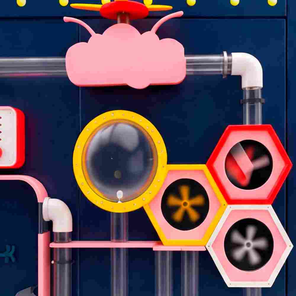 Детская интерактивная стена «Аэролаборатория», с пневмосистемой и лабиринтами