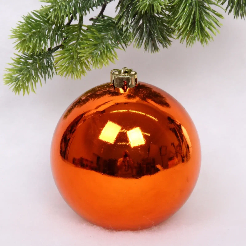 Новогодний шар 15 см «Глянец», янтарь