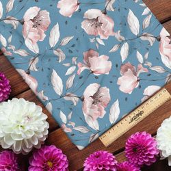 Ткань бифлекс нежные розовые цветы