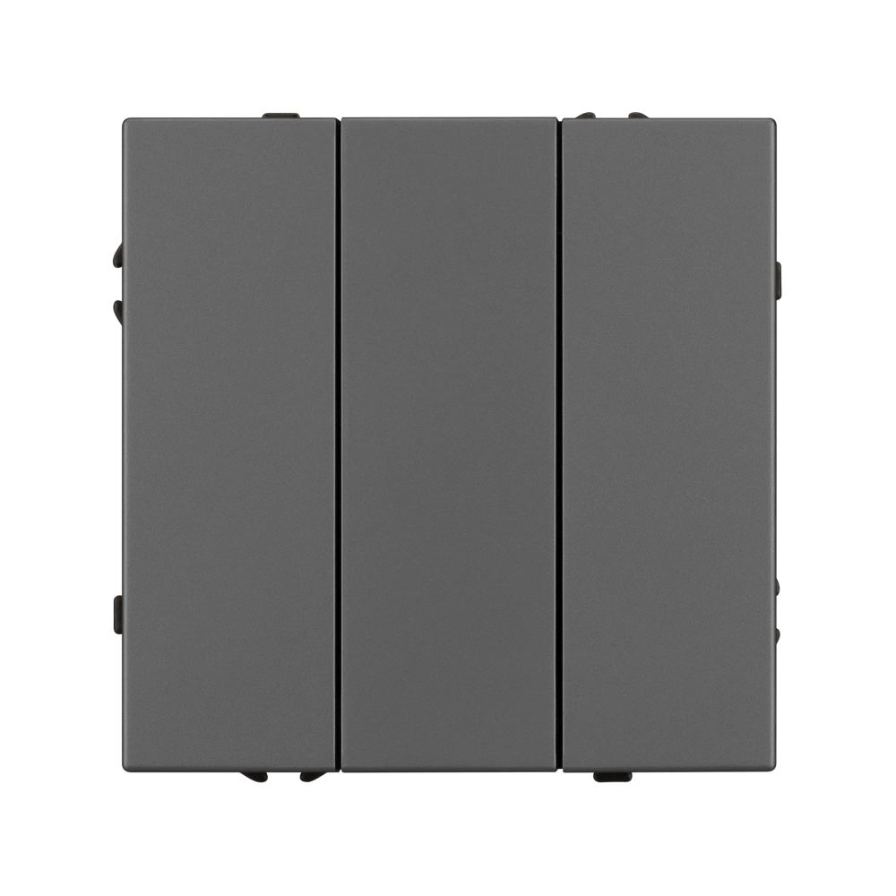 Механизм выключателя трехклавишный непроходной SWT-NOBE-MK03-SFPL-GR (230V, 10A) (Arlight, Серый базальт) 061799