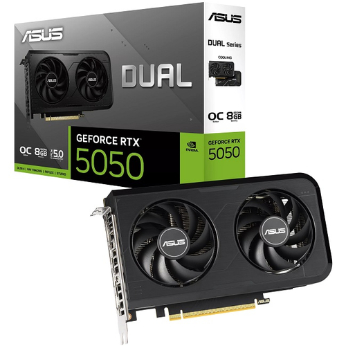 Видеокарта ASUS GeForce RTX 5050 DUAL OC 8GB (DUAL-RTX5050-O8G), (90YV0N72-M0NA00)