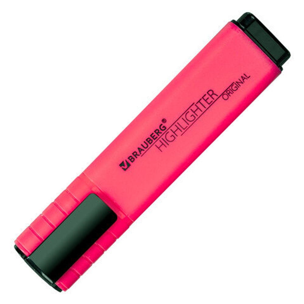 Текстовыделитель BRAUBERG "ORIGINAL NEON", РОЗОВЫЙ, линия письма 1-5 мм, 152213