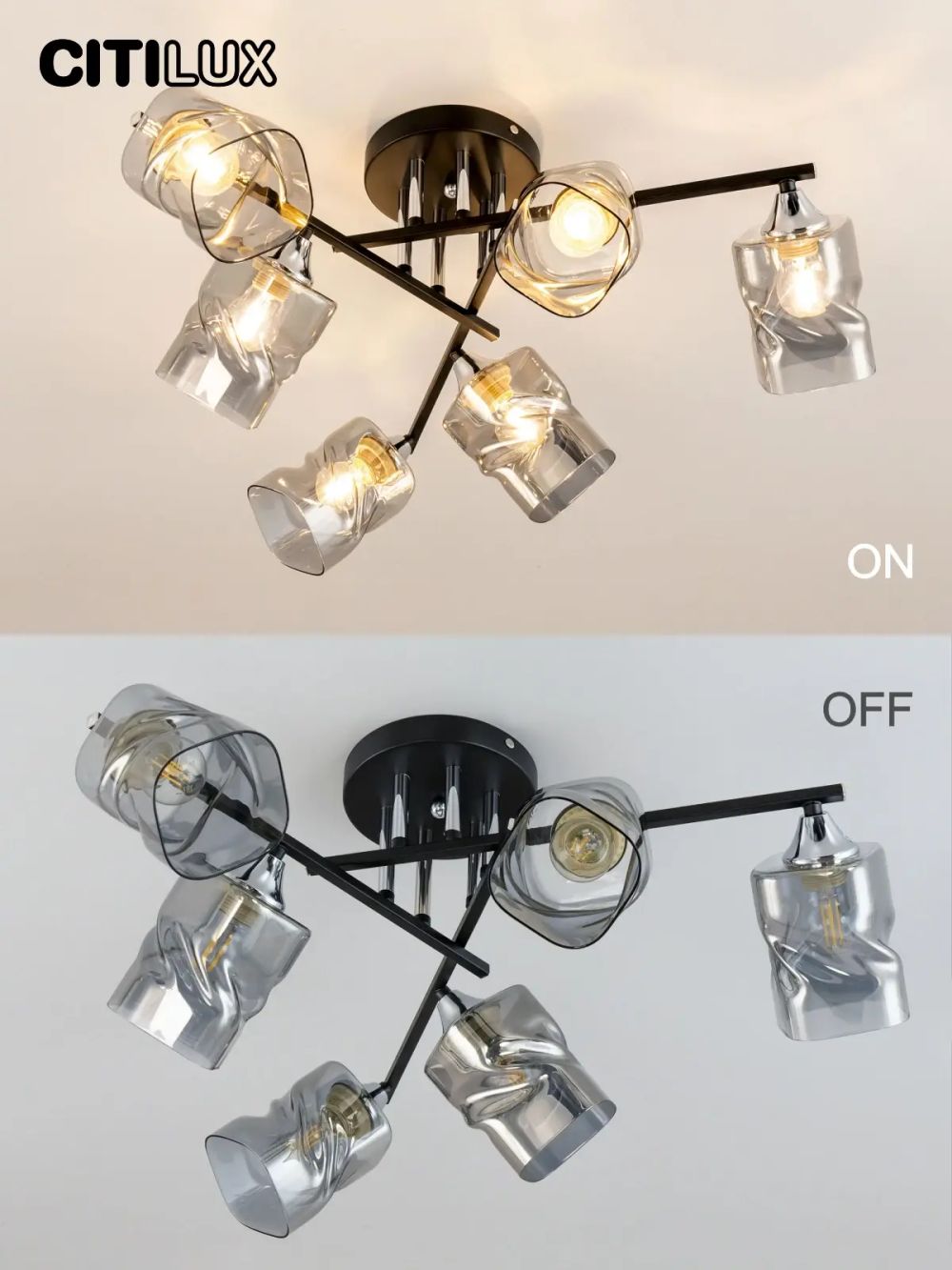 Citilux Клаус CL134165 Люстра потолочная Чёрная