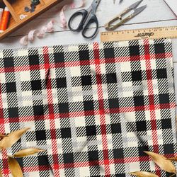 Ткань футер 2-х нитка шотландка