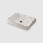 Раковина накладная прямоугольная 470x360x110 мм QTRO47 23583 мрамор белый