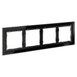 Рамка стеклянная VOLTUM S70 на 4 поста, (черный,стекло)
