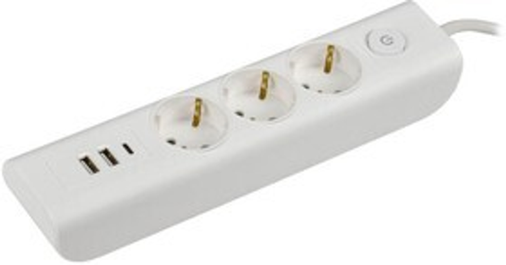 Удлинитель 3х2м с заземл. 16А 250В MODERN У03В с выкл. USBх3