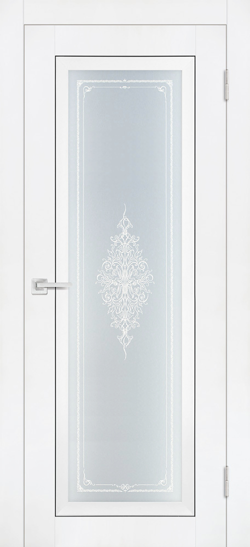 Дверь PST-25 / Цвет белый бархат / Сатинат закаленное Кристалайз / Двери PROFILO PORTE