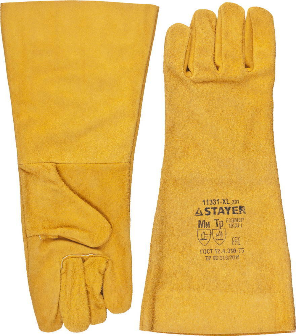 STAYER MASTER 400 мм, XL (10), спилковые, для сварки и тяжелых механических работ, термостойкие краги (11331-XL)