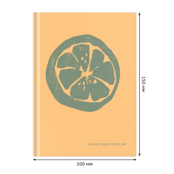 Записная книжка А5 64л. BG "Juicy fruits", soft-touch ламинация, блок-еженедельник, блок 80 гр/м2