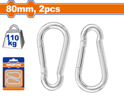 Набор карабинов 80 мм, 2 шт (40) WADFOW WQL2K04