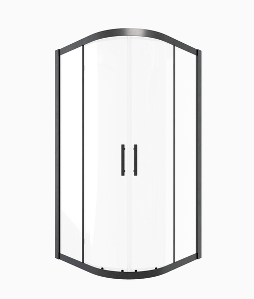 Timo Душевой угол TPSS-100/03C-8, раздвиж 1000*1000*2000, проф черный, стекло проз