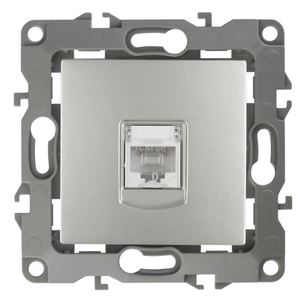 Розетка ЭРА Серия 12 12-3107-03 информационная RJ45 IP20 алюминий
