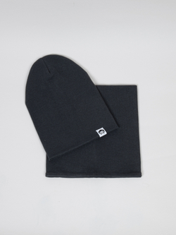 Комплект трикотажный шапка и снуд "Дымчатый"