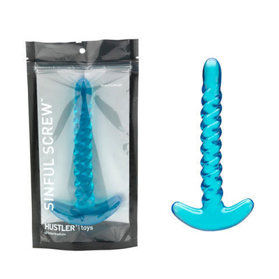 Анальный голубой стимулятор SINFUL SCREW