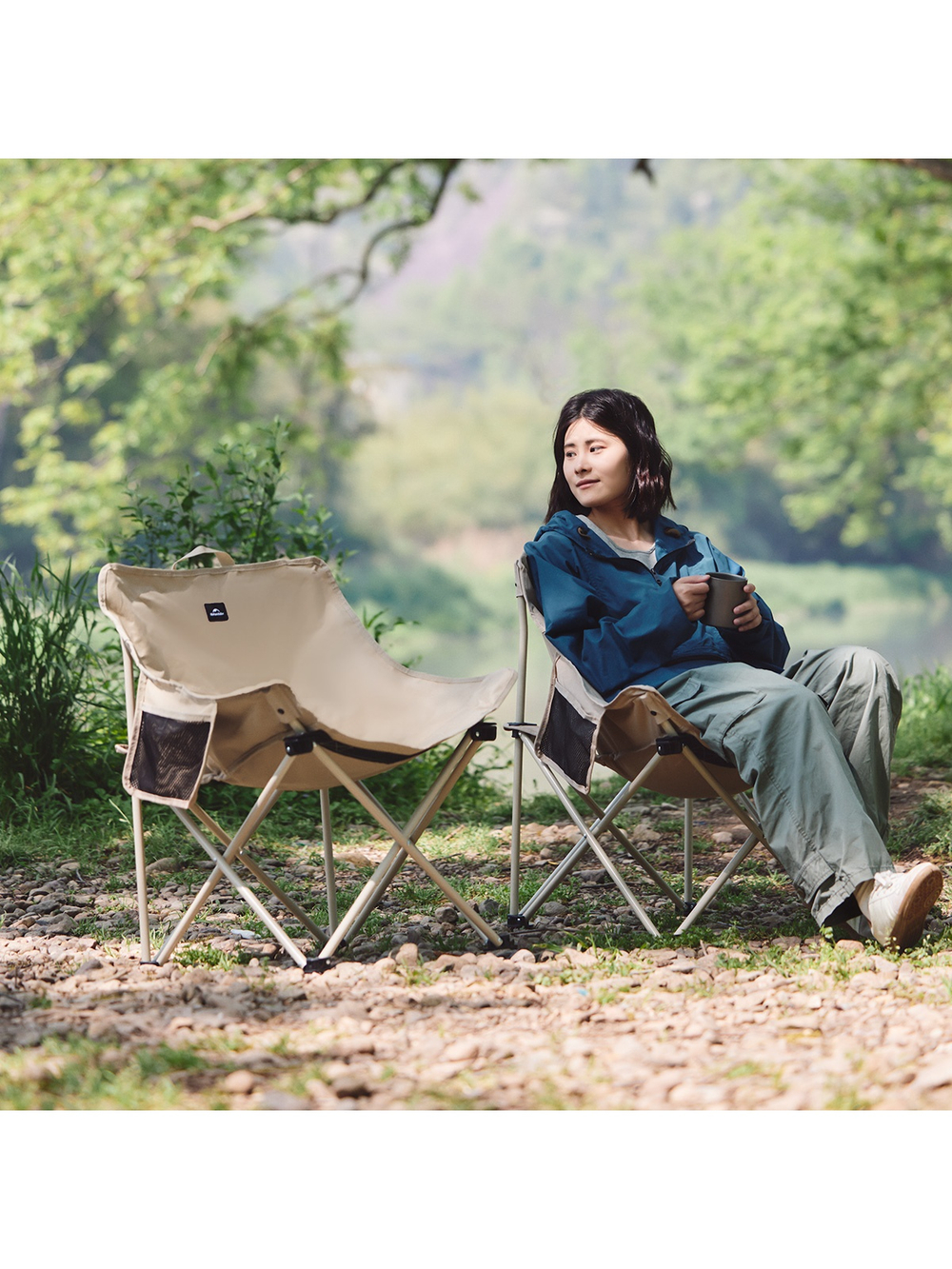 Кресло туристическое Naturehike Stellaluna T01 складное, 45х45х66 см, до 110 кг, бежевое