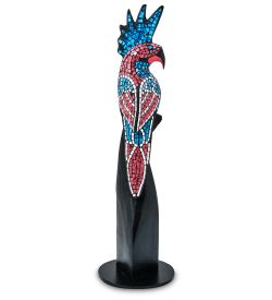 23-030-01 Н-р статуэток из трех «Какаду» дерево+стекл.мозаика (50,40,30 см)